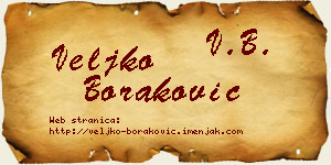 Veljko Boraković vizit kartica